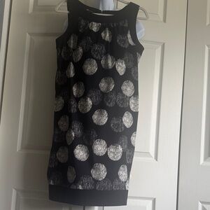 AB Studio Black Dress with Metallic Circles